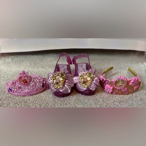 Princess Dress Up Shoes & Crowns Bundle, Little Girls
